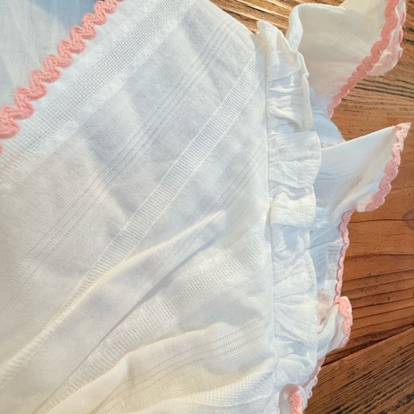 CELINA MOON Flavia White and Pink Cotton Maxi Dress - Picture 7 of 10